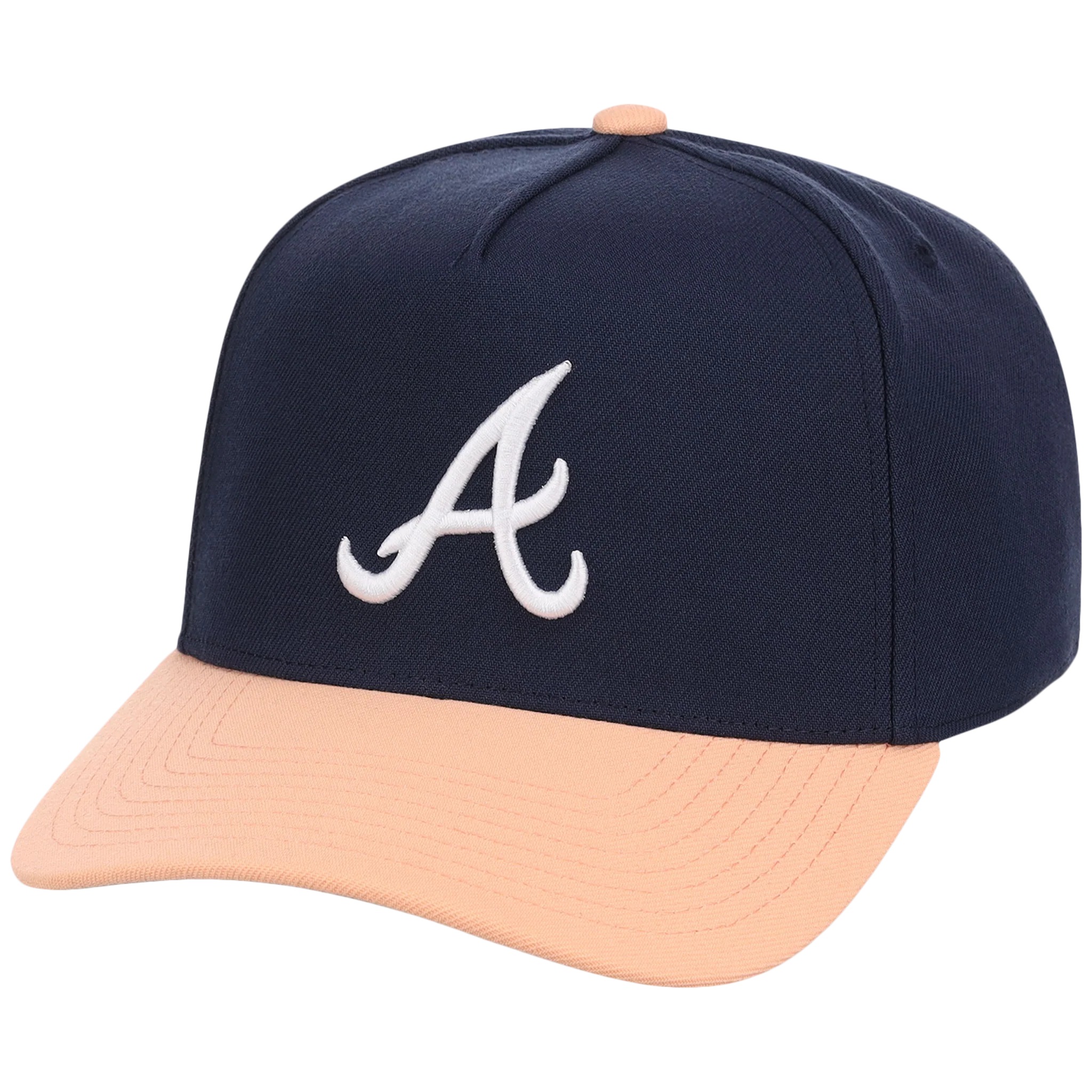 Atlanta Braves Mitchell & Ness MLB 'Era Flip' Heritage Series Pro Pinch - Navy/Peach - Image 4