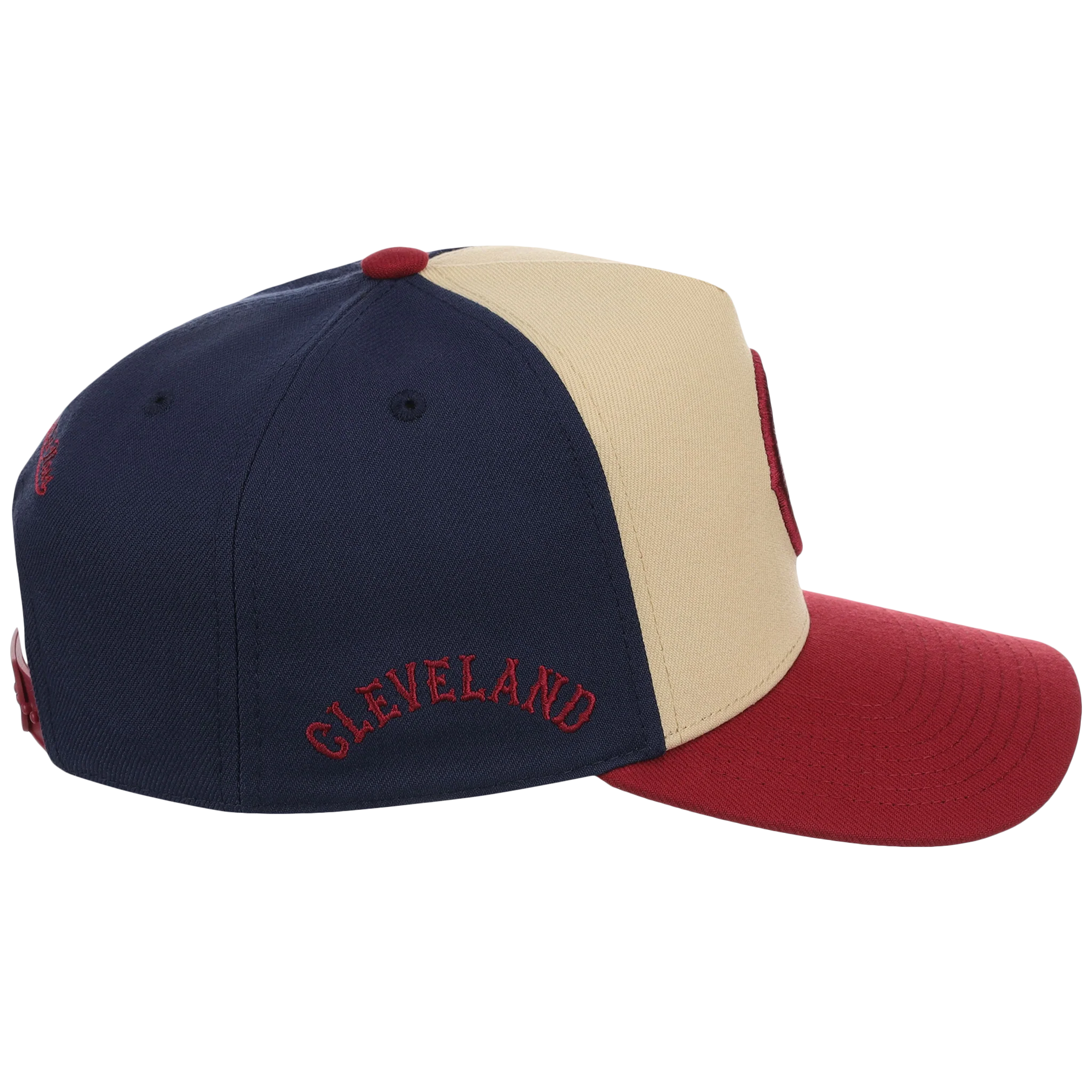 Cleveland Indians Mitchell & Ness MLB 'Era Flip' Heritage Series Pro Pinch - Cream/Maroon - Image 3