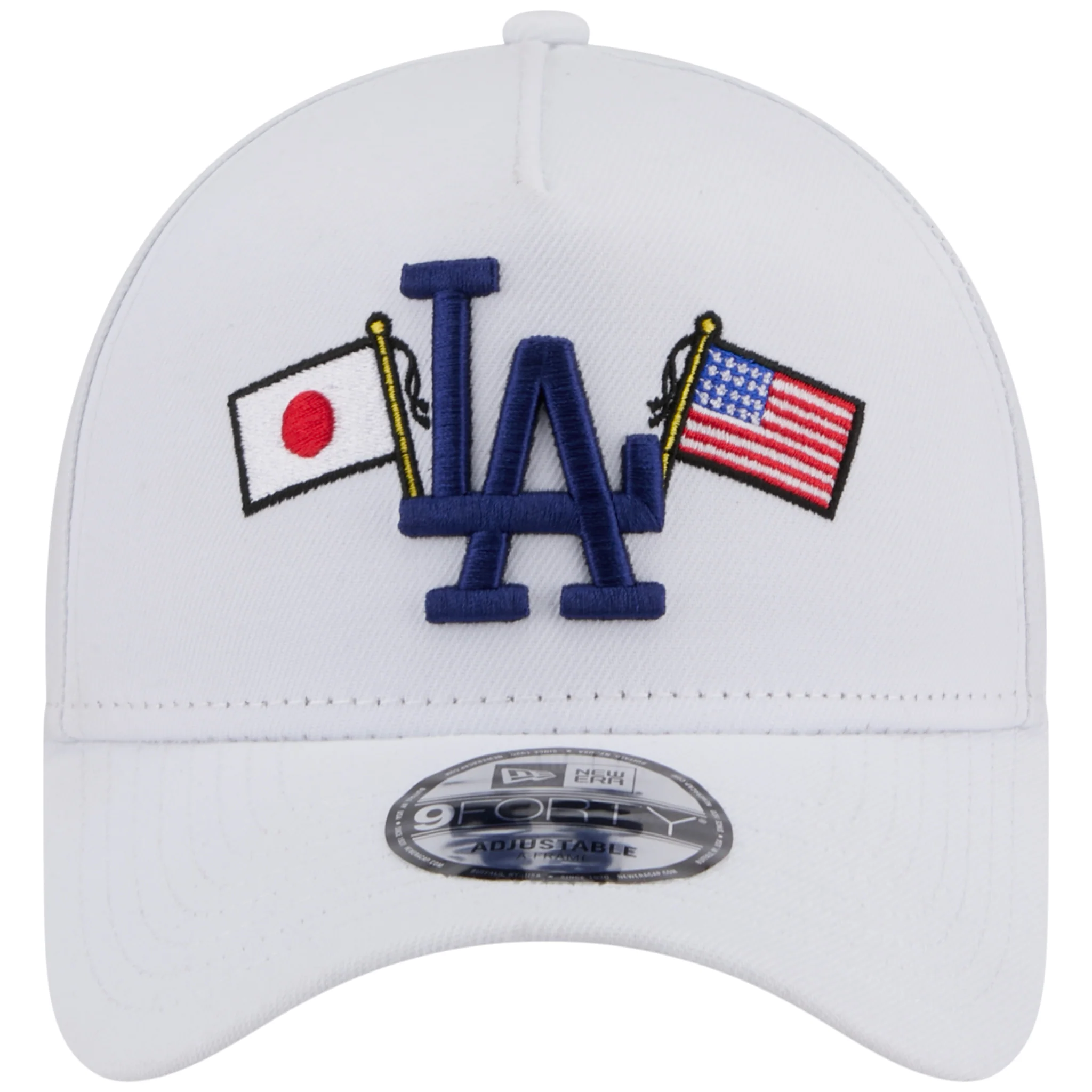 Los Angeles Dodgers Los Angeles Crown the City - JAPAN USA Flags - White/White New Era 9FORTY - Image 5