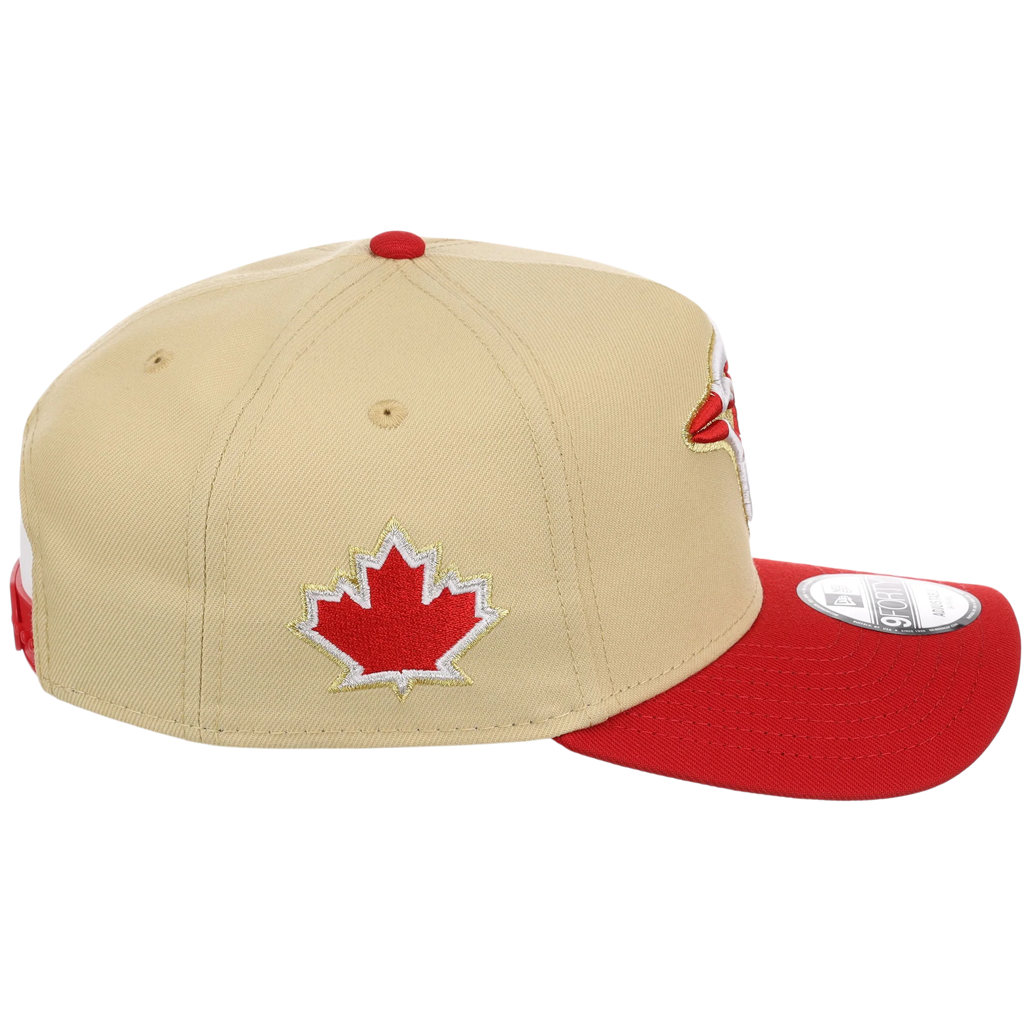 Toronto Blue Jays Toronto Crown the City - Flag Fill New Era 9FORTY (Gold/Red) - Image 3