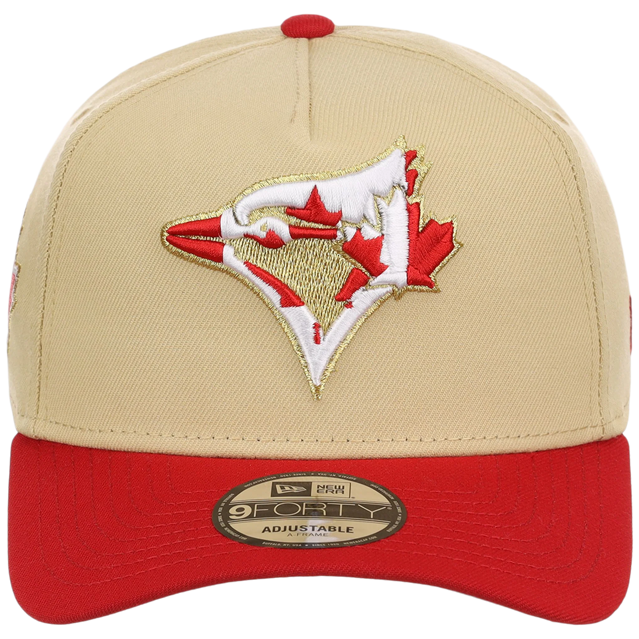 Toronto Blue Jays Toronto Crown the City - Flag Fill New Era 9FORTY (Gold/Red) - Image 5