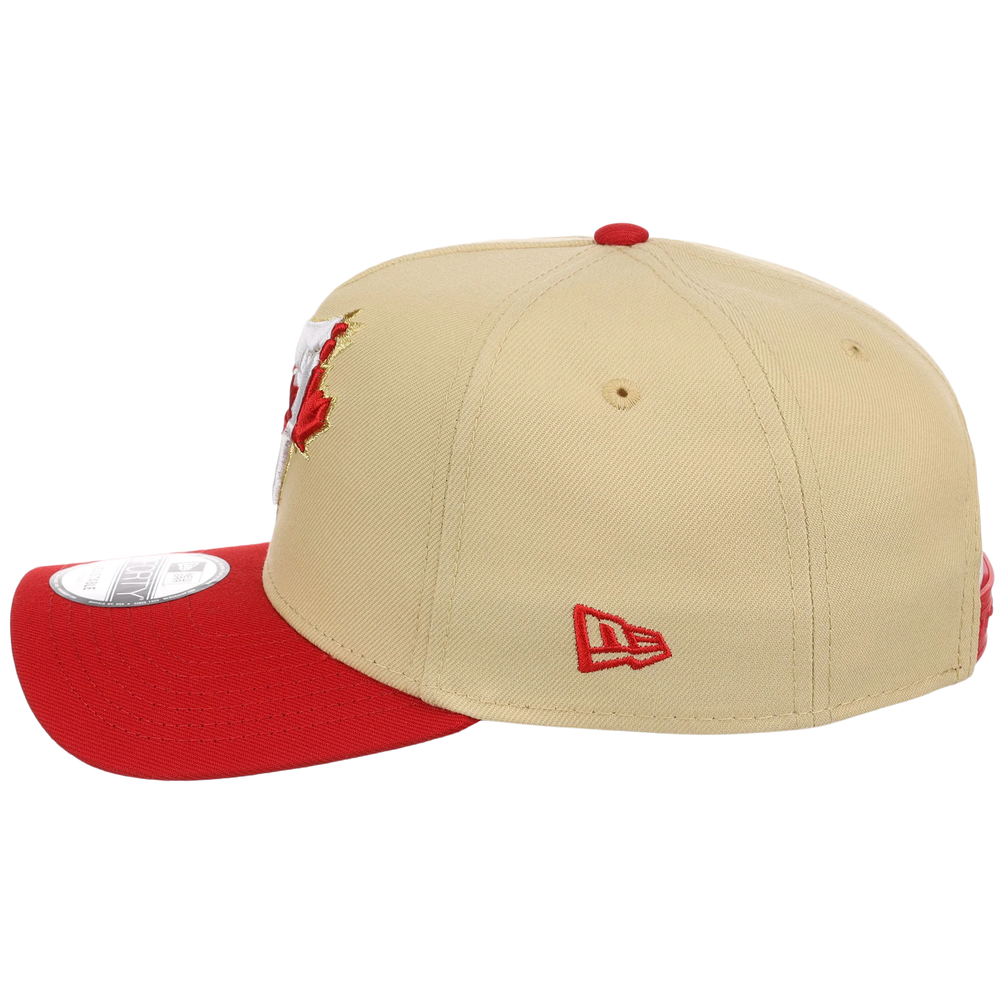 Toronto Blue Jays Toronto Crown the City - Flag Fill New Era 9FORTY (Gold/Red) - Image 6